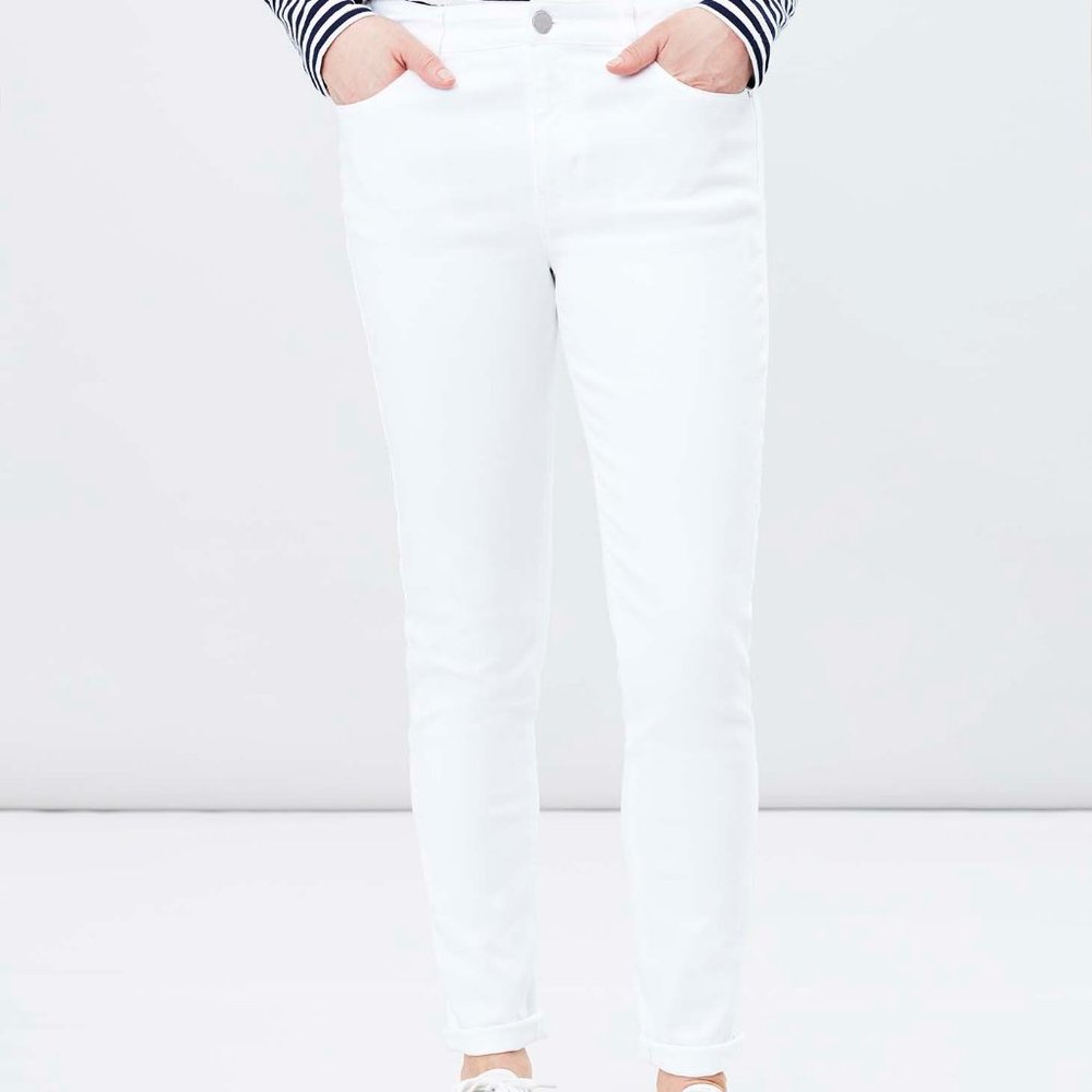 Joules Monroe  High Rise White Skinny Jeans